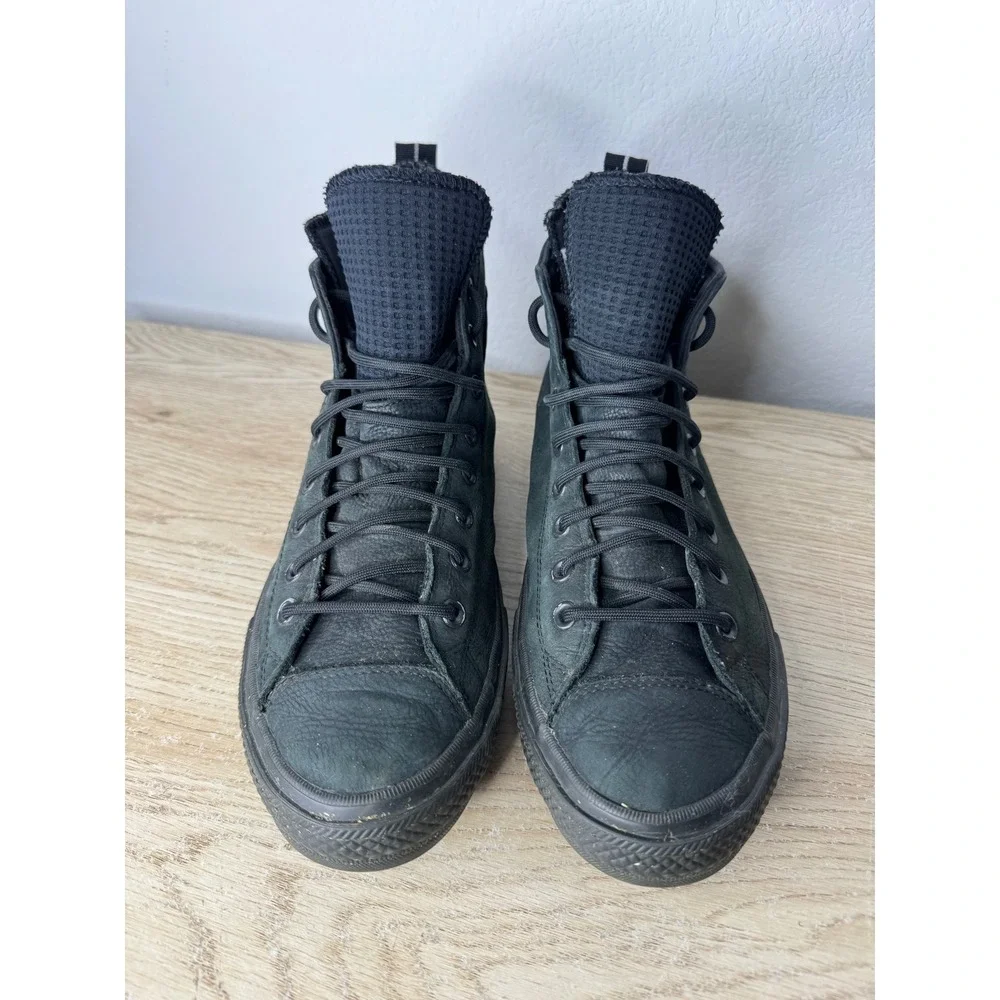 Converse Chuck Taylor All Star Black Leather Lunarlon High Top Mens 11.5 162409C - Picture 2 of 11